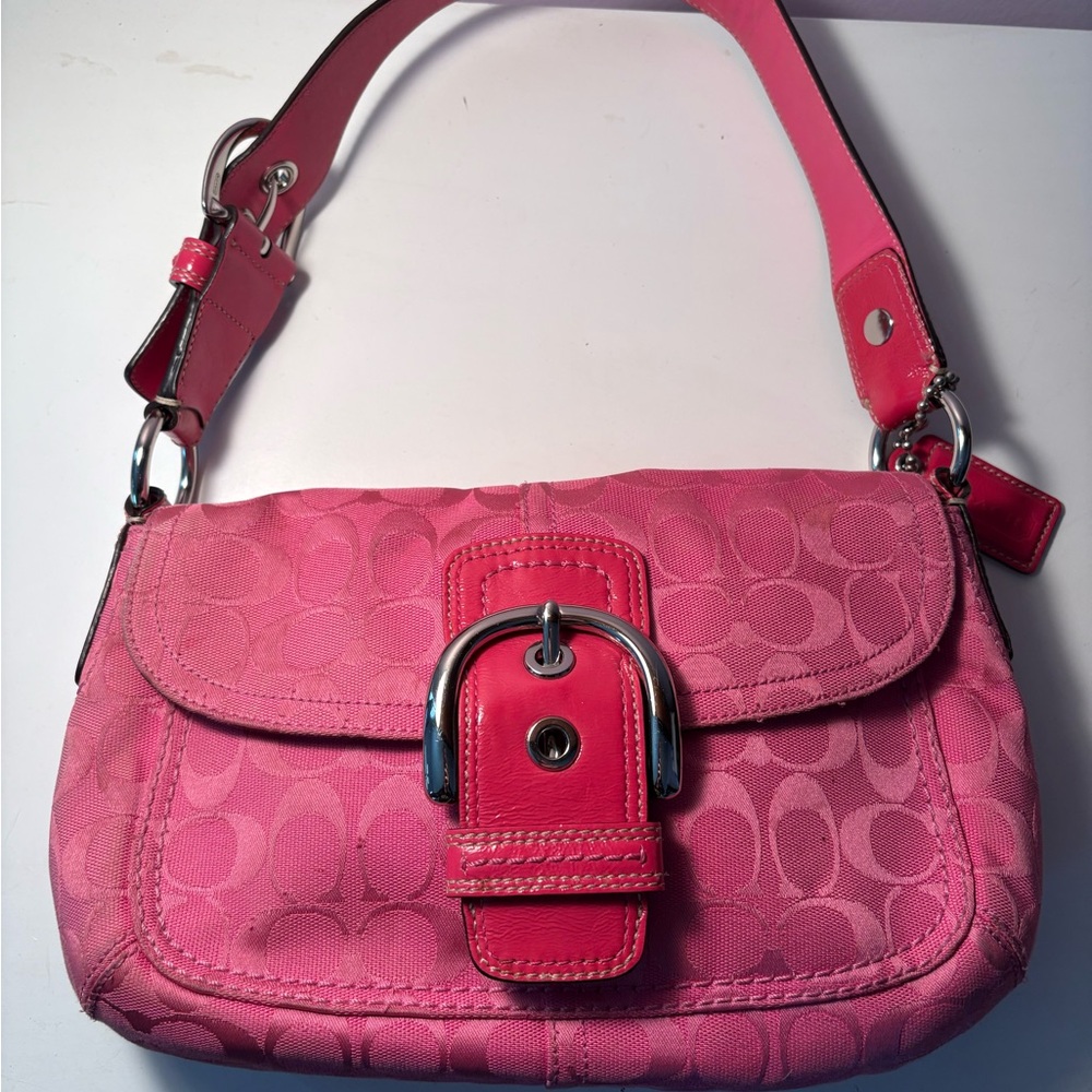 Coach Pink Signature Shoulder Bag